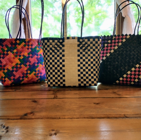 Bags Handmade Recycled Plastic Woven Basket Tote Bags Made In Uganda Poshmark